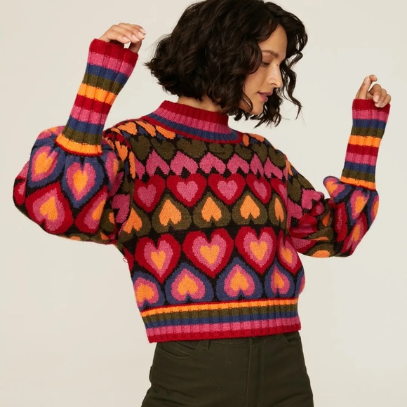 FARM Rio Full of Hearts Jacquard Sweater - Picture 2 of 10